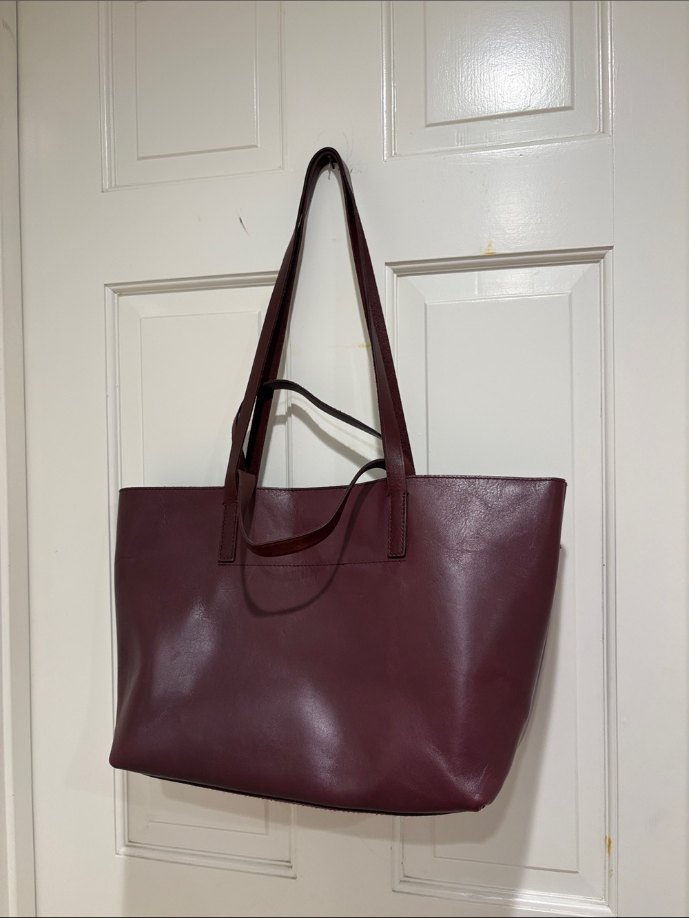 Madewell Burgundy Leather Tote Bag
